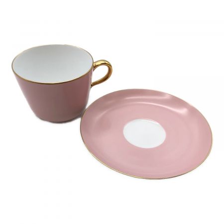 大倉陶園 (オオクラトウエン) カップ&ソーサー ピンク モーニングカップ＆ソーサー 色蒔き