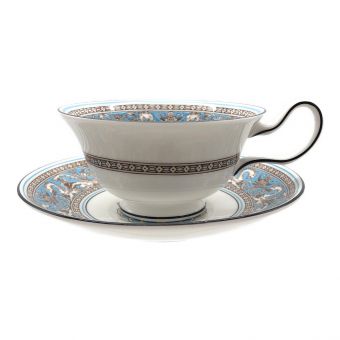 Wedgwood (ウェッジウッド) カップ&ソーサー ブルー×ホワイト フロレンティーン・ターコイズ