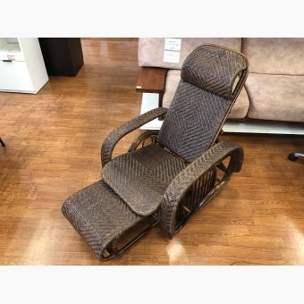 籐(トウ)　リクライニングチェアー ブラウン 3段階調整