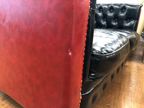 VINCENT (ヴィンセント) 2人掛けソファー ブラック×レッド