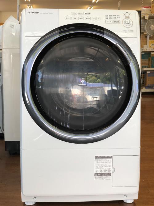 SHARP (シャープ) ドラム式洗濯乾燥機 ドア窓洗剤液だれ、キズスレヨゴレ・浮き有 7.0kg 3.5kg ES-S7H 2023年製 ヒーター式水冷除湿 輸送ボルト、ボルトレンチ、給水栓、ホース クリーニング済 50Hz／60Hz