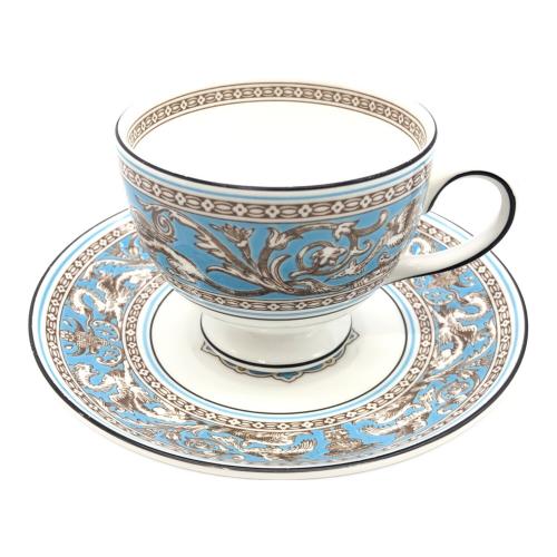 Wedgwood (ウェッジウッド) カップ&ソーサー 黒壺刻印 フロレンティーン・ターコイズ