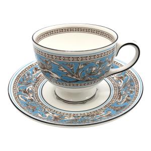 Wedgwood (ウェッジウッド) カップ&ソーサー 黒壺刻印 フロレンティーン・ターコイズ