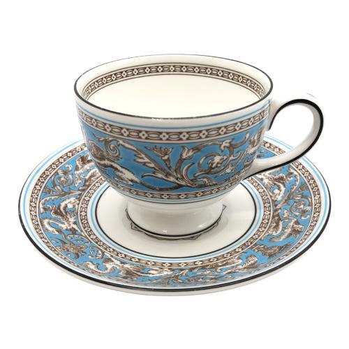 Wedgwood (ウェッジウッド) カップ&ソーサー 黒壺刻印 フロレンティーン・ターコイズ