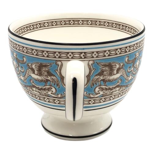 Wedgwood (ウェッジウッド) カップ&ソーサー 黒壺刻印 フロレンティーン・ターコイズ