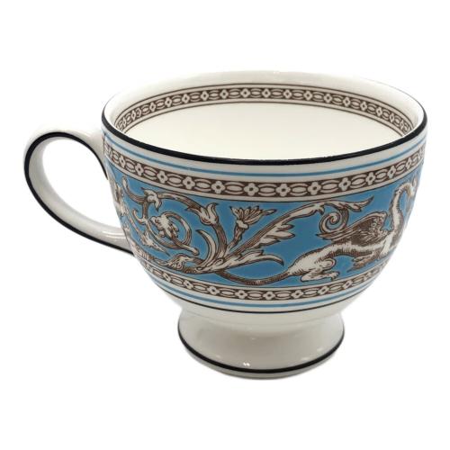 Wedgwood (ウェッジウッド) カップ&ソーサー 黒壺刻印 フロレンティーン・ターコイズ