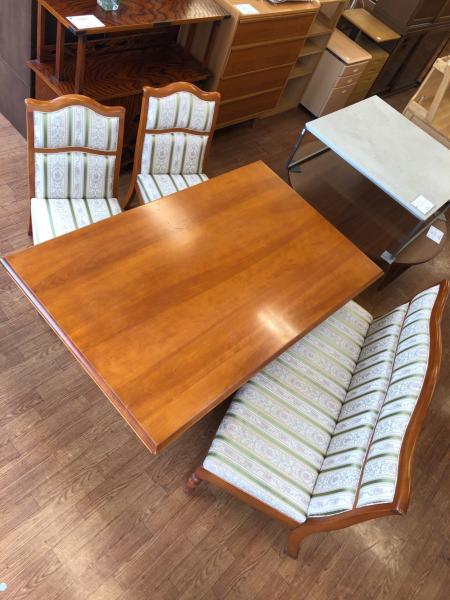 横浜ダニエル ダイニング4点セット ナチュラル×ホワイト テーブル分解