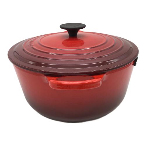 LE CREUSET (ルクルーゼ) 両手鍋 SIZE 26cm レッド ココット・ロンド