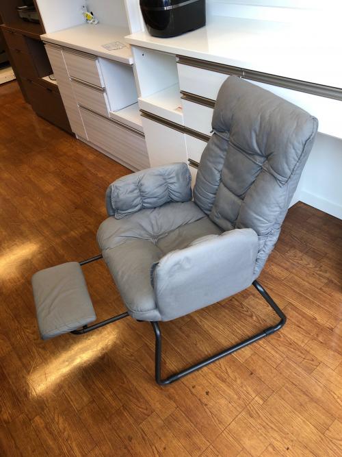 リクライニングチェアー グレー フットレスト付き