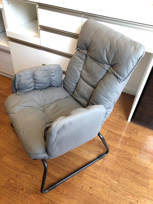 リクライニングチェアー グレー フットレスト付き