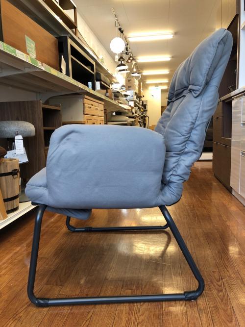 リクライニングチェアー グレー フットレスト付き