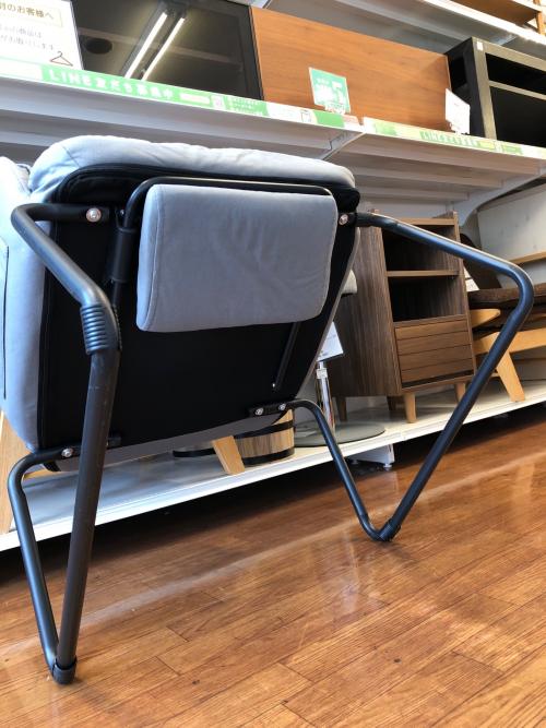 リクライニングチェアー グレー フットレスト付き