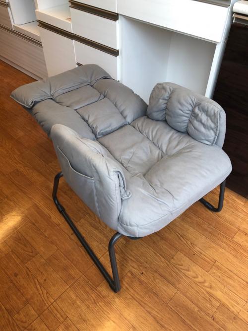 リクライニングチェアー グレー フットレスト付き