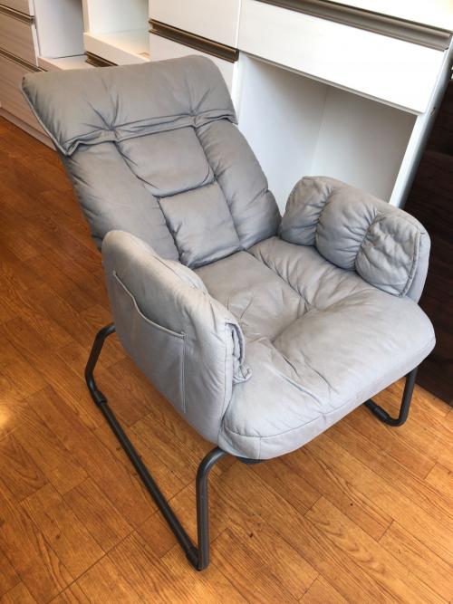 リクライニングチェアー グレー フットレスト付き