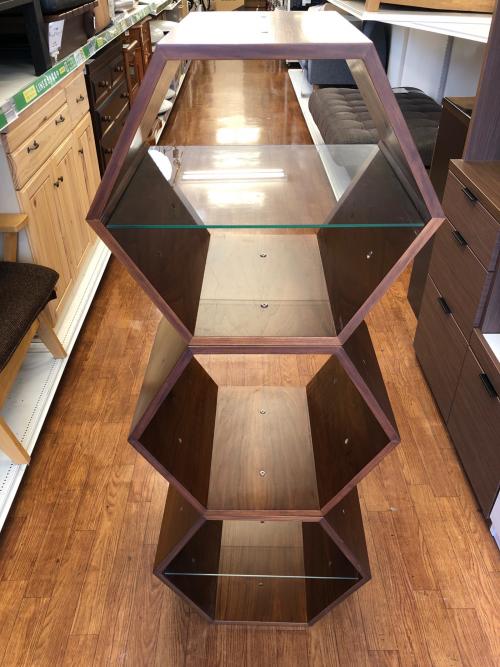 オープンシェルフ ダークブラウン 3点連結