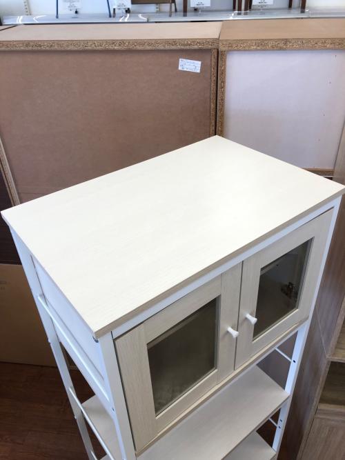 ニトリ レンジラック ナチュラル×ホワイト 263 4枚扉 ファル36