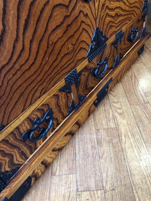 岩屋堂箪笥 茶箪笥 ブラウン 145 2枚扉 引き出し3杯