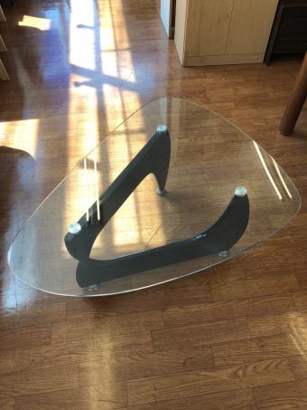 コーヒーテーブル ブラック×クリア イサムノグチ・リプロダクト