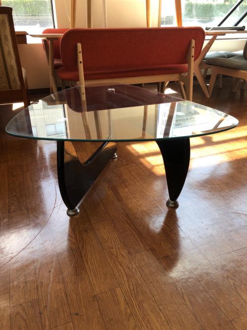 コーヒーテーブル ブラック×クリア イサムノグチ・リプロダクト