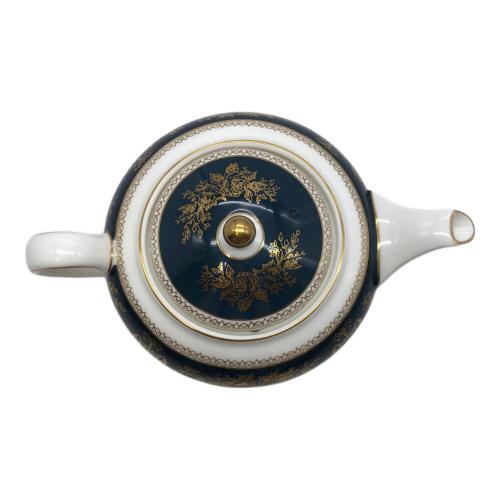 高級ブランド食器廃盤品(ウェッジウッド黒壺コロンビアブルーゴールド3点ペア)格安 高級ブランド食器廃盤品(ウェッジウッド黒壺コロンビアブルー