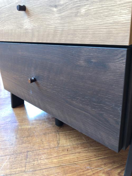 ニトリ チェストラック ブラウン・ナチュラル 引出4段・ラック3段 ランダム2