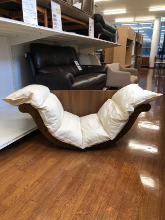 ロッキングソファーベッド ブラウン×ホワイト