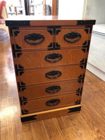 整理箪笥 ブラウン×ブラック 裏引き出し有 5段