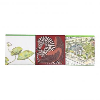 HERMES (エルメス) 石鹸セット パフュームドソープ 3個入り　ナイルの庭/オー ドゥ ルバーブ エカルラット/屋根の上の庭　各100g