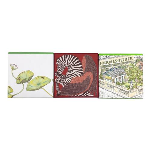 HERMES (エルメス) 石鹸セット パフュームドソープ 3個入り　ナイルの庭/オー ドゥ ルバーブ エカルラット/屋根の上の庭　各100g