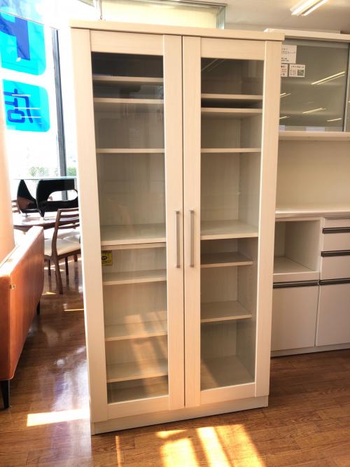 ニトリ スライド式本棚 ナチュラル 12 ハイタイプ 2枚扉 BS009