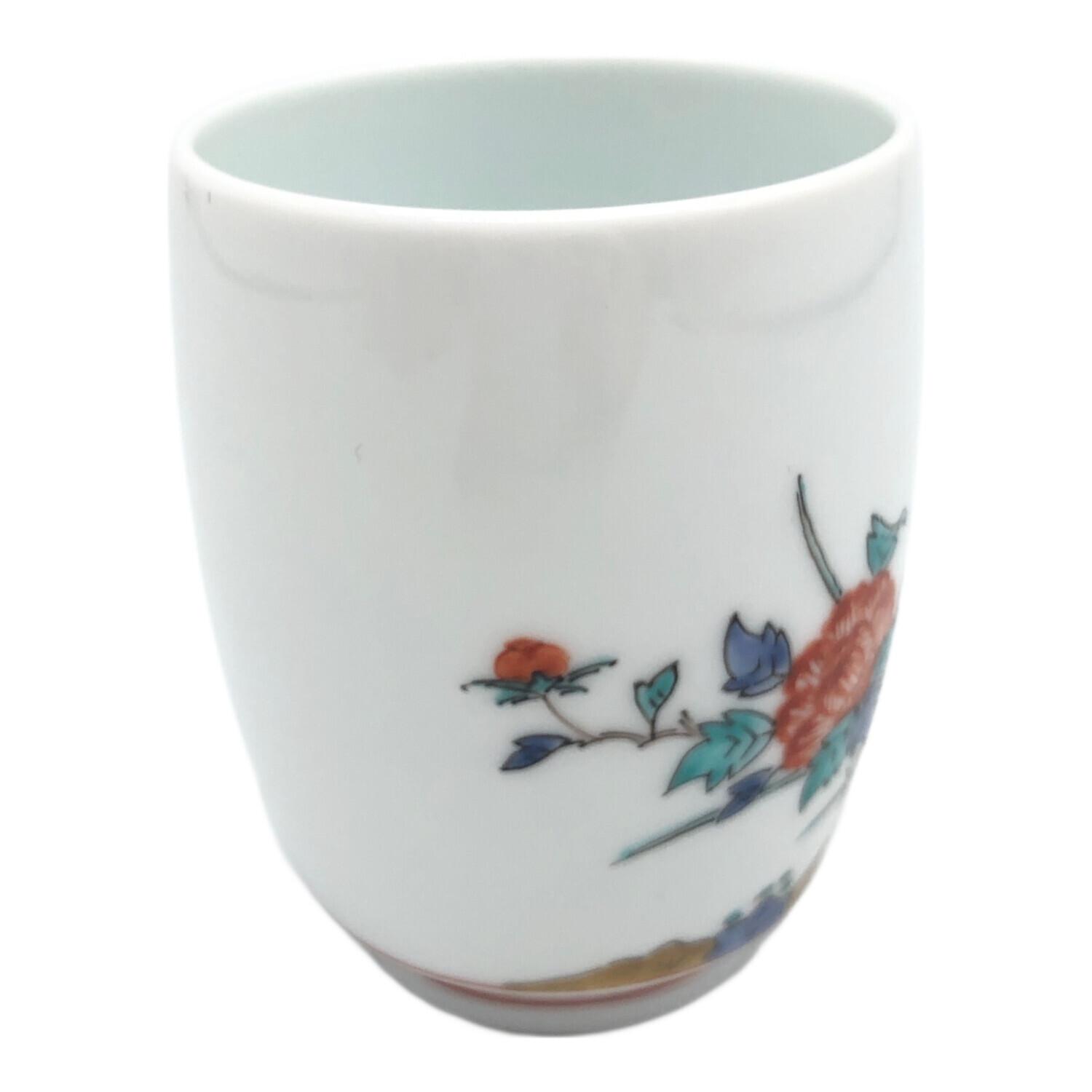 riko 14代柿右衛門文鎮1点 吉田美統湯呑1点 十五代柿右衛門 (ジュウゴダイカキエモン) 湯呑み 錦 牡丹鳥文