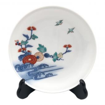 十四代柿右衛門 (ジュウヨンダイカキエモン) 額皿 錦菊鳥文