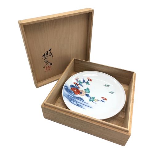 十四代柿右衛門 (ジュウヨンダイカキエモン) 額皿 錦菊鳥文