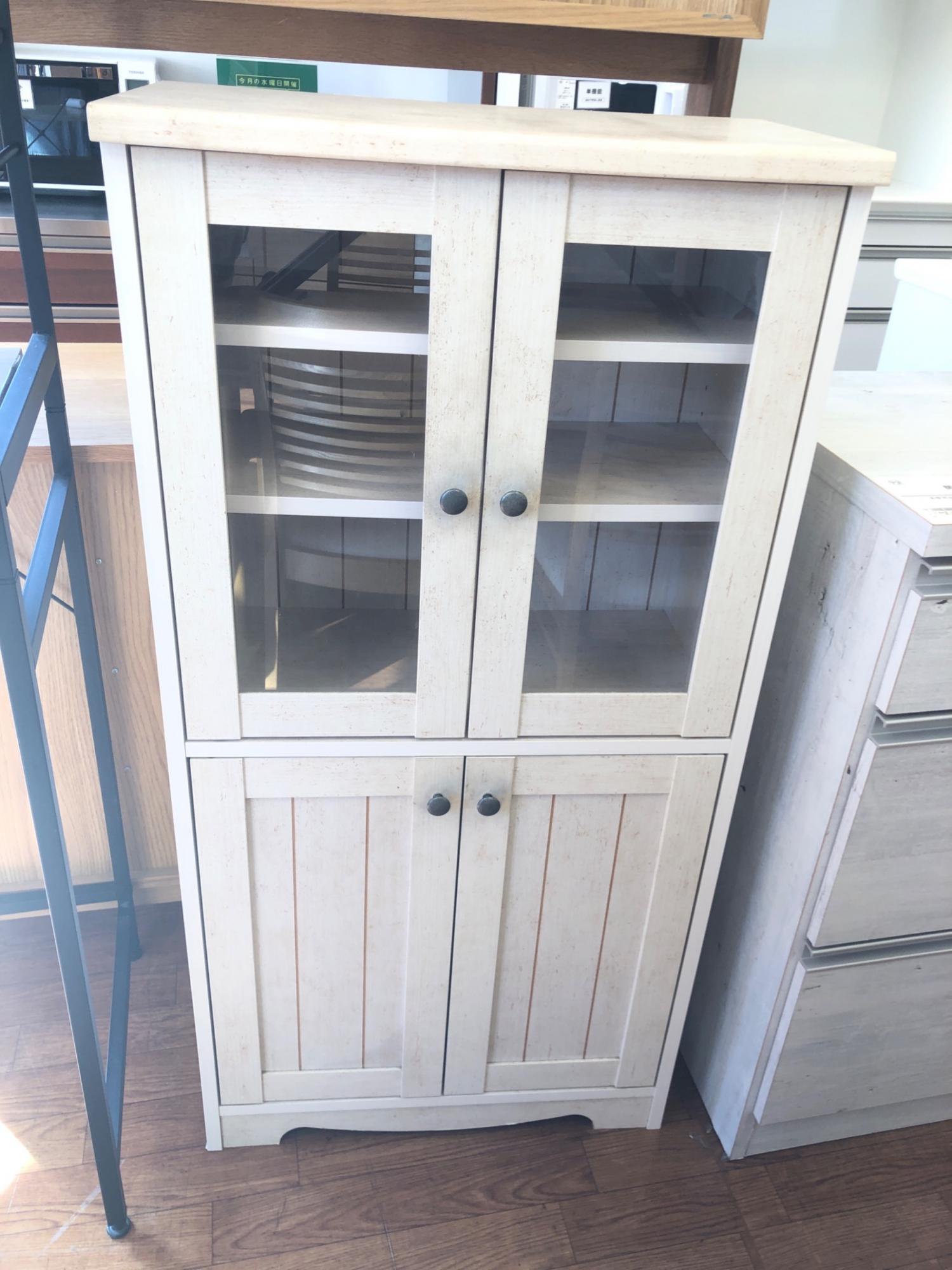 【訳あり】リズバレー 食器棚 ニトリ 幅60cm キャビネット(リズバレーSLM1260B) 食器棚 レンジ