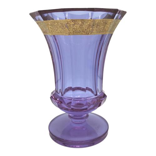 Moser (モーゼル) 花瓶　フラワベース　金彩人模様　パープル