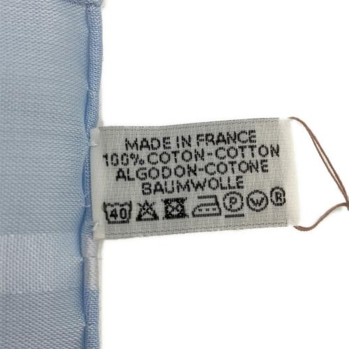 HERMES (エルメス) ハンカチーフ ジャガード Hリフーレ ブルー・シエル