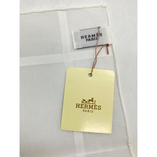 HERMES (エルメス) ハンカチーフ ジャガード Hリフーレ ホワイト