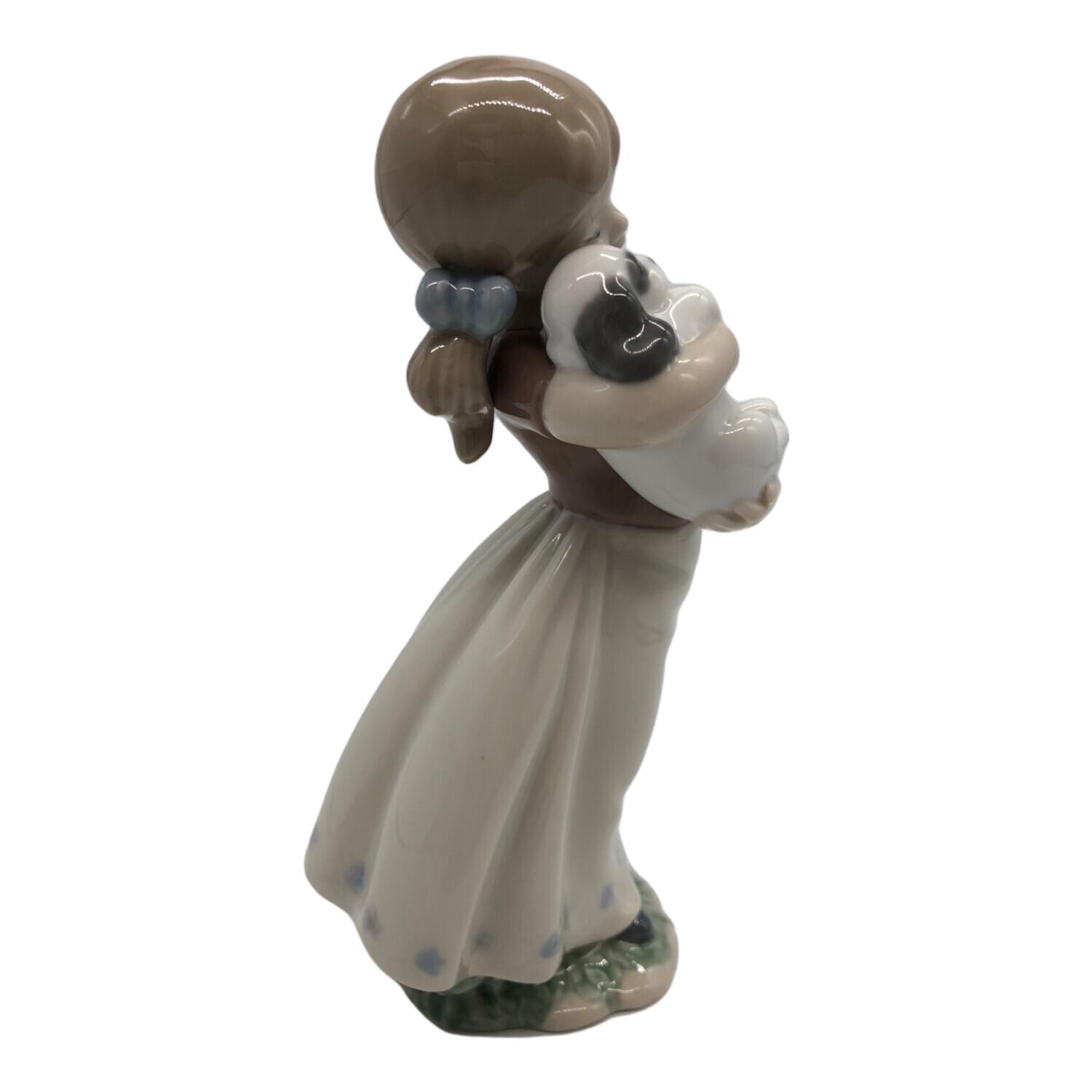 リヤドロ】【希少】LLadro 子犬と花バスケット 1441 フィギュリン