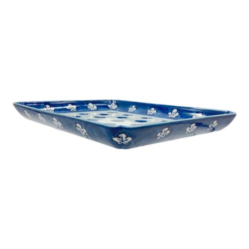 源右衛門窯 (ゲンエモンガマ) 角皿 約30×23cm 小染風梅紋