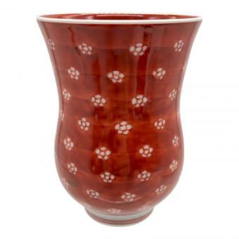 源右衛門窯 (ゲンエモンガマ) 湯呑み 9.5cm 赤絵梅地紋