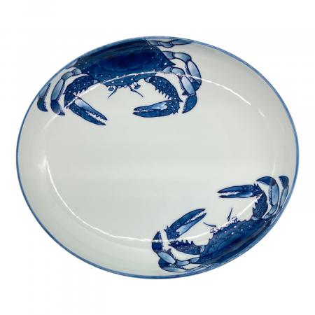 源右衛門　青赤カニ柄 食器セット 源右衛門窯 (ゲンエモンガマ) 皿 約26×22cm 染付蟹絵 赤｜トレファクONLINE