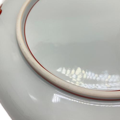 源右衛門窯 (ゲンエモンガマ) 皿 約26×22cm 染付蟹絵 赤