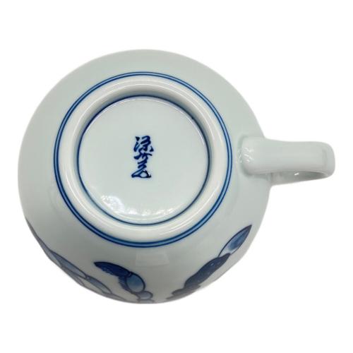 源右衛門窯 (ゲンエモンガマ) スープカップ 染付蟹絵 青