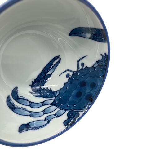 源右衛門窯 (ゲンエモンガマ) スープカップ 染付蟹絵 青