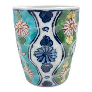 源右衛門窯 (ゲンエモンガマ) 焼酎杯 10cm 緑彩菊割