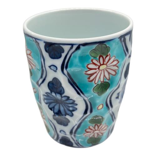 源右衛門窯 (ゲンエモンガマ) 焼酎杯 10cm 緑彩菊割