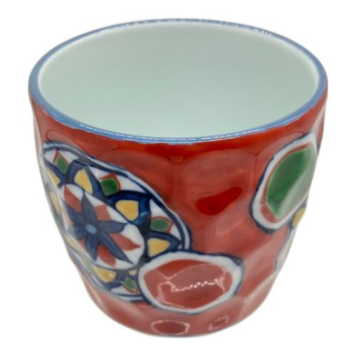 源右衛門窯 (ゲンエモンガマ) 焼酎杯 8cm 赤濃祥瑞丸紋