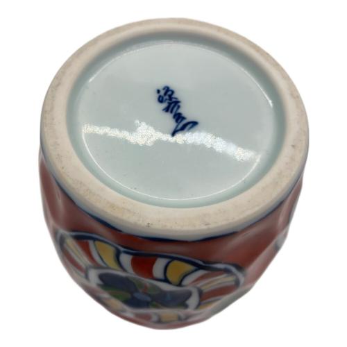 源右衛門窯 (ゲンエモンガマ) 焼酎杯 8cm 赤濃祥瑞丸紋
