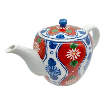 源右衛門窯 (ゲンエモンガマ) 急須 赤濃菊割