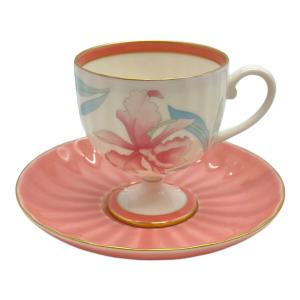 香蘭社 (コウランシャ) カップ&ソーサー ホワイト×ピンク 花柄 カトレア